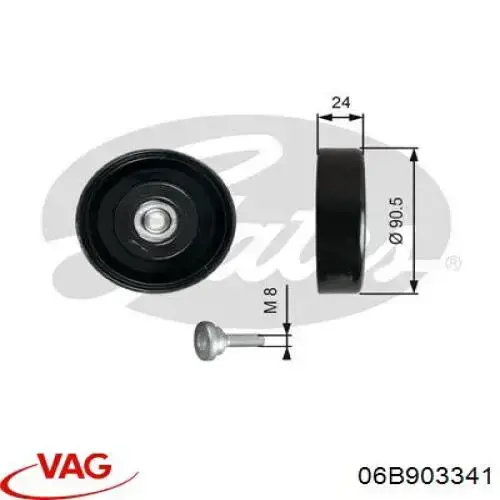 Паразитный ролик приводного ремня VAG 06B903341 цена, от 25.82 USD