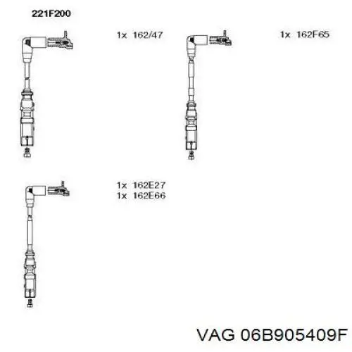 Провода зажигания VAG 06B905409F цена, от 37.90 USD