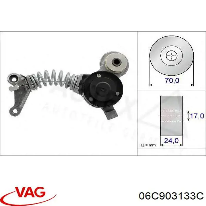 Натяжитель приводного ремня 06C903133C Mercedes