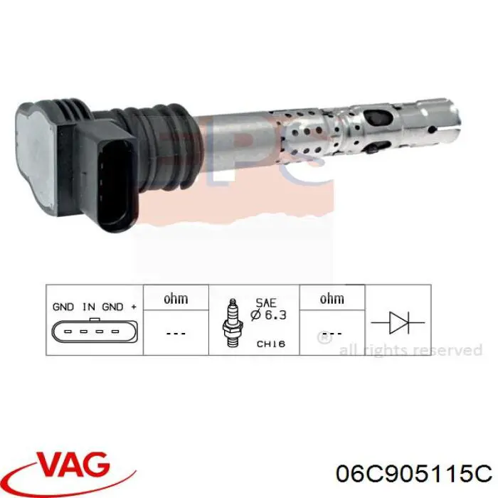 Катушка зажигания 06C905115C VAG