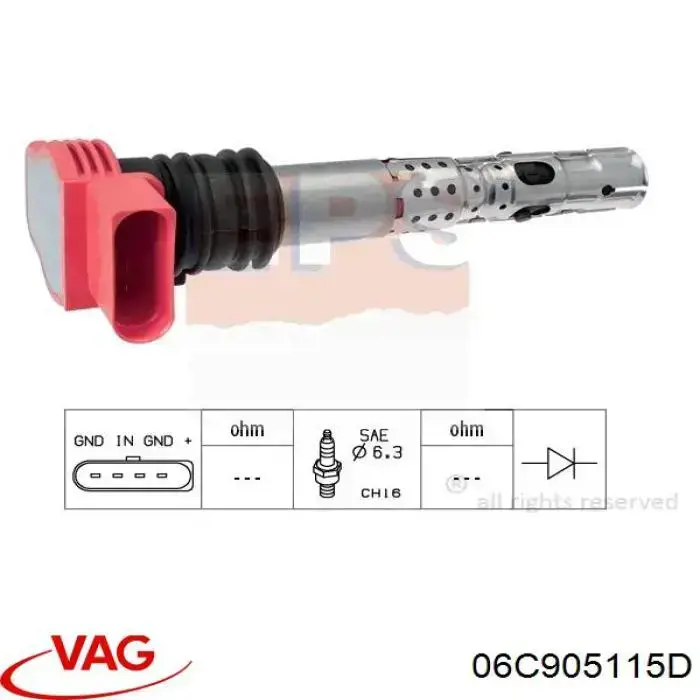 Купить 06C905115D VAG Катушка зажигания