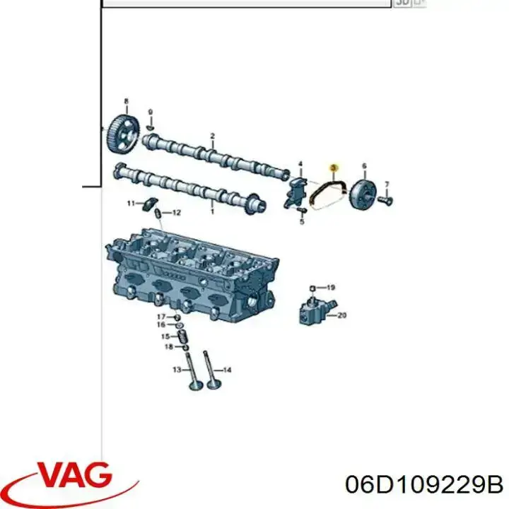 Купить 06D109229B VAG Цепь ГРМ, распредвала