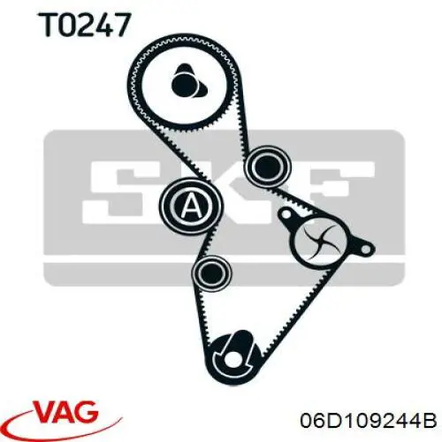 Паразитный ролик ГРМ 06D109244B VAG