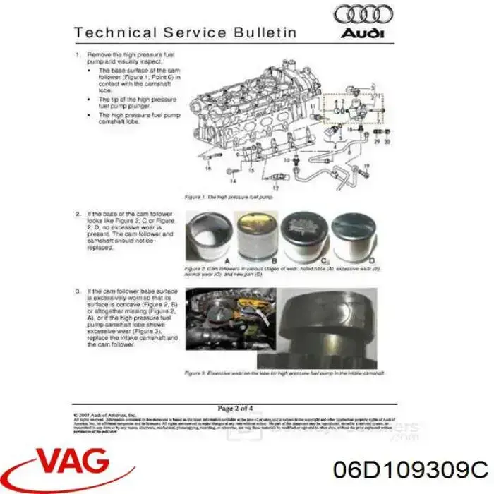 Толкатель топливного насоса VAG 06D109309C цена, от 31.71 USD