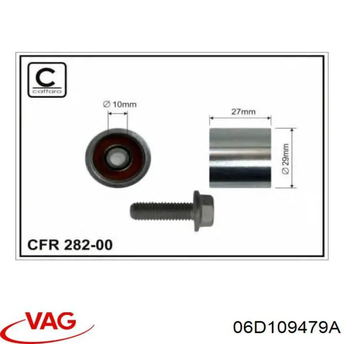 Натяжной ролик ремня ГРМ VAG 06D109479A цена, от 9.11 USD