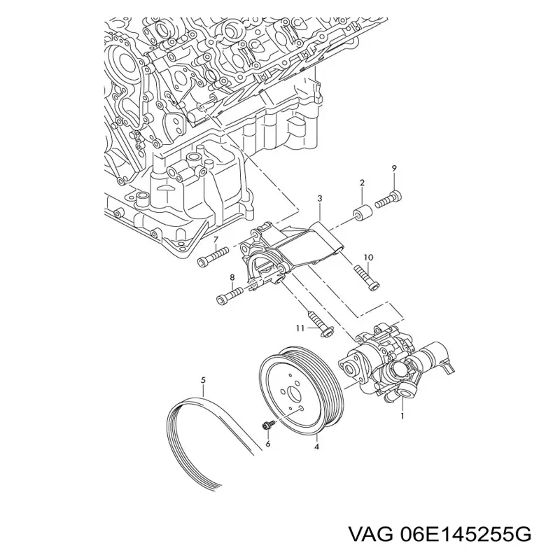 Шкив насоса ГУР 06E145255G VAG