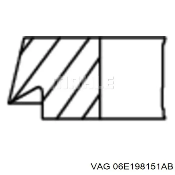 Комплект поршневых колец на 1 цилиндр, стандарт 06E198151AB VAG