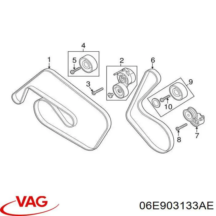 06E903133AE VAG Натяжитель клинового ремня