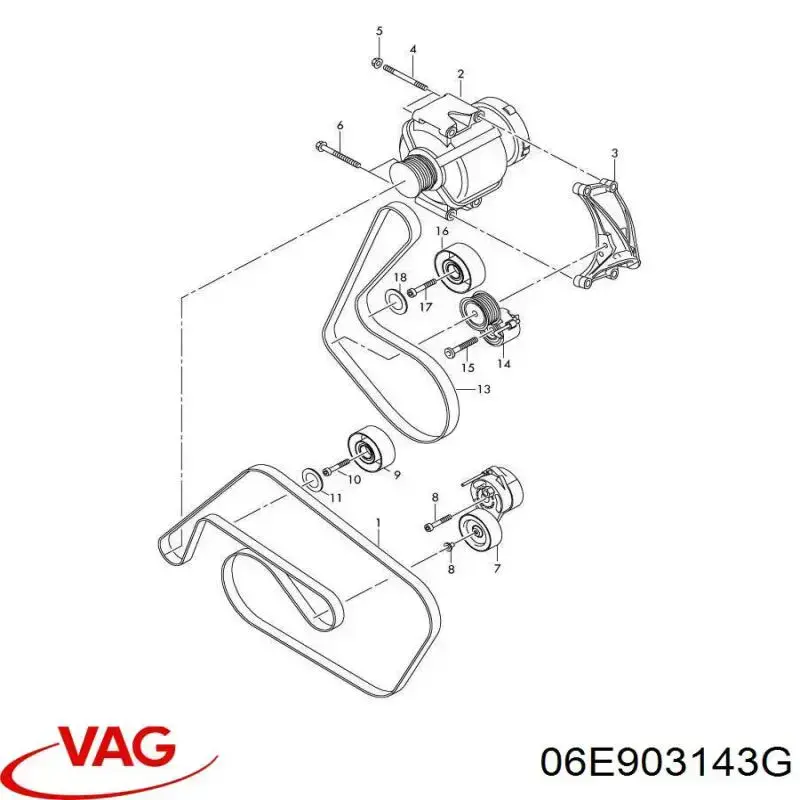 06E903143G VAG Кронштейн крепления генератора
