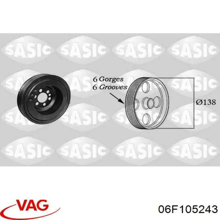 Болт шкива коленвала 06F105243 VAG