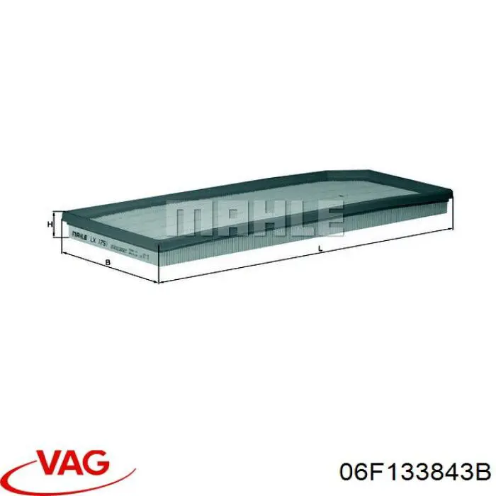 06F133843B VAG Воздушный фильтр двигателя