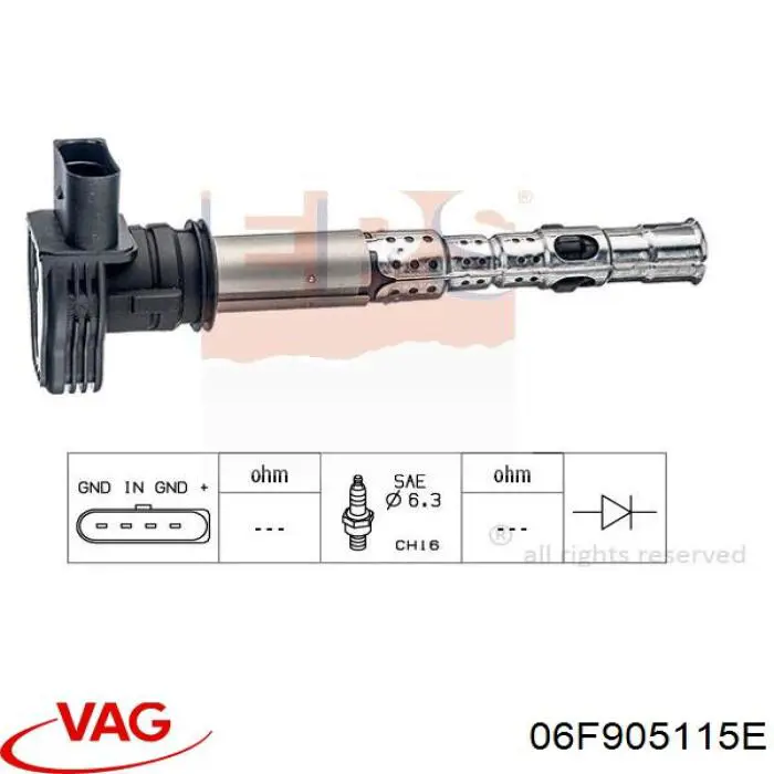Купить 06F905115E VAG Катушка зажигания