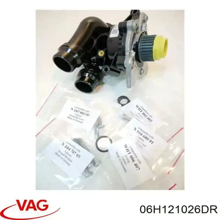 Купить 06H121026DR VAG Помпа водяная (насос) охлаждения, в сборе с корпусом