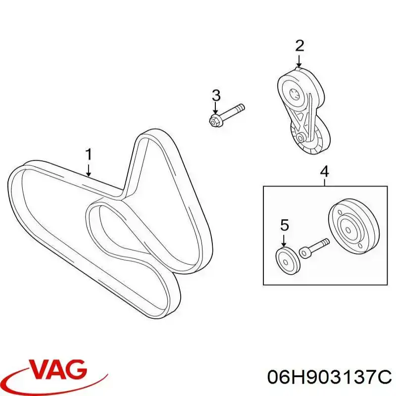 Купить 06H903137C VAG Ремень генератора