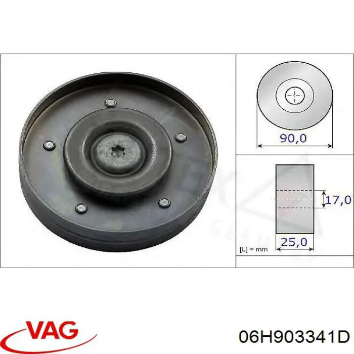 Паразитный ролик 06H903341D VAG
