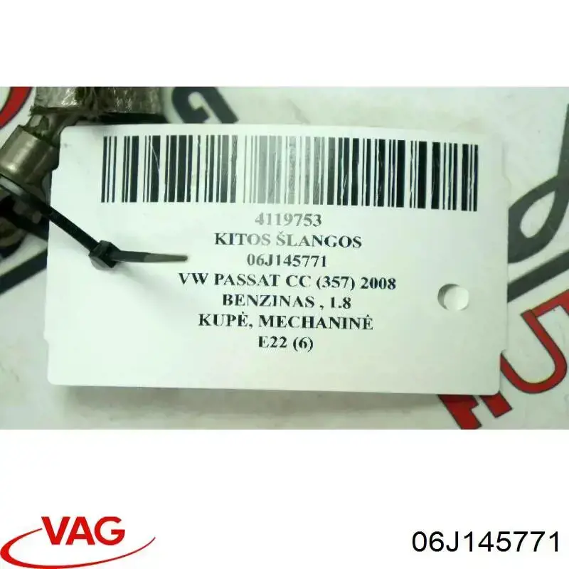 Трубка (шланг) подачи масла к турбине VAG 06J145771 цена, от 19.00 USD