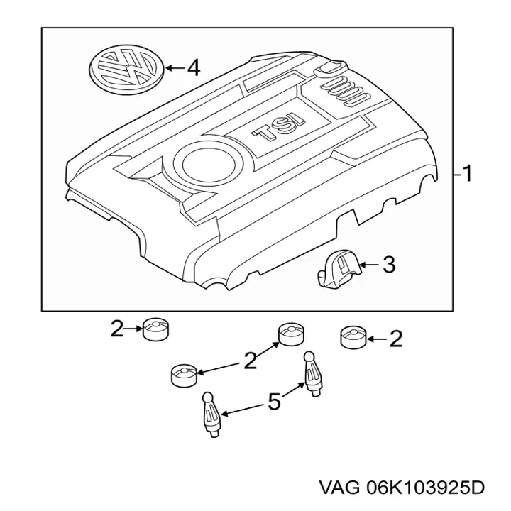 Крышка мотора декоративная VAG 06K103925D цена, от 25.68 USD