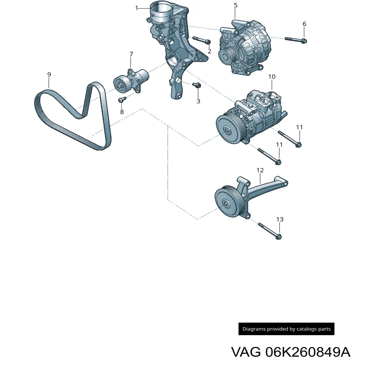 Клиновый ремень VAG 06K260849A цена, от 30.27 USD