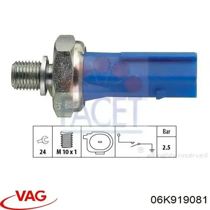 06K919081 VAG Датчик указателя давления масла