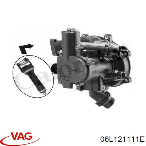 06L121111E VAG помпа водяная (насос охлаждения, в сборе с корпусом)