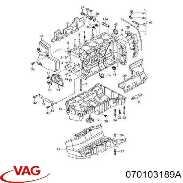 Заглушка ГБЦ/блоку циліндрів 070103189A VAG