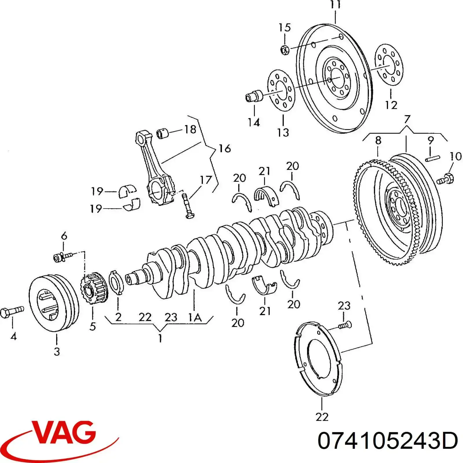 074105243D VAG шкив коленвала