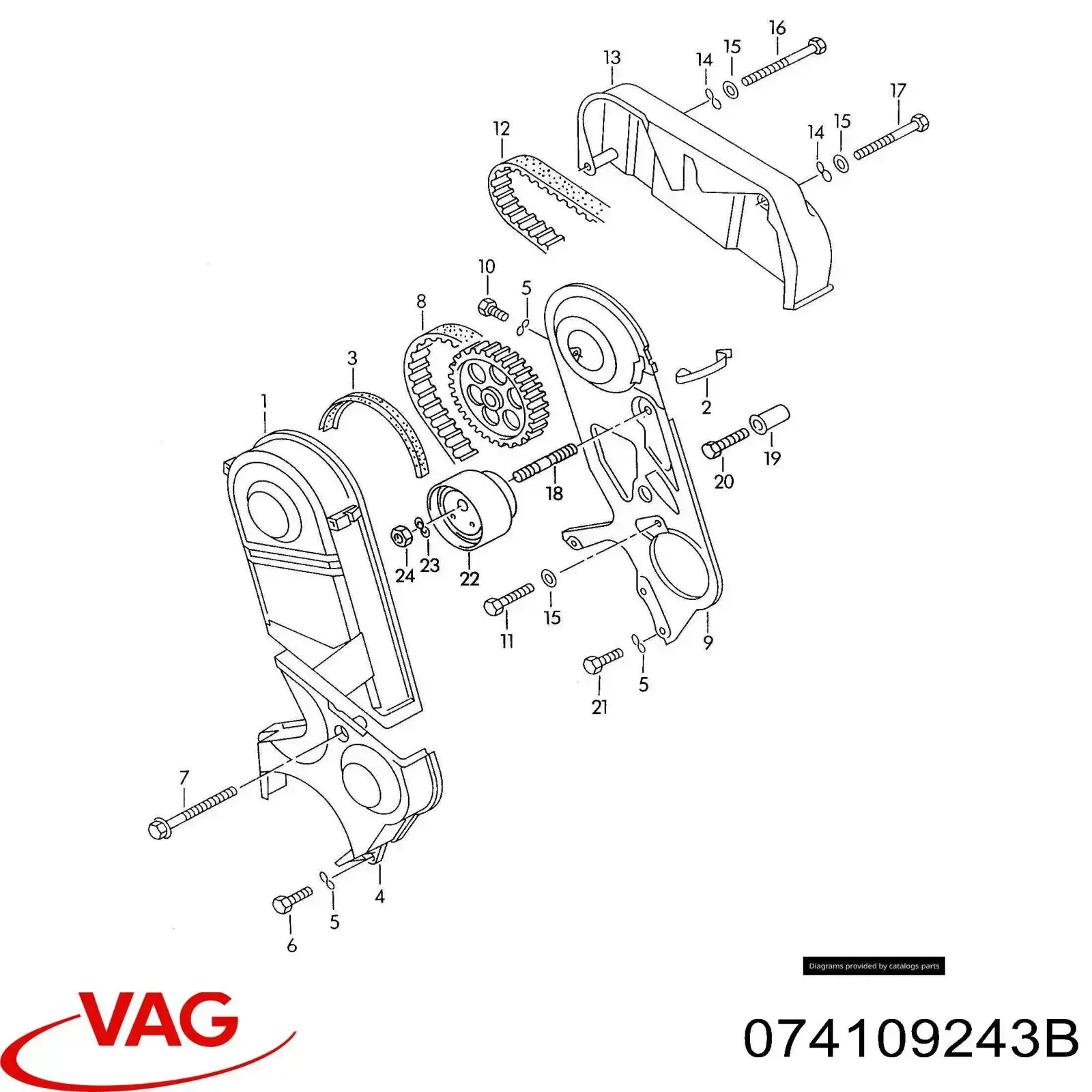Ролик ГРМ 074109243B VAG