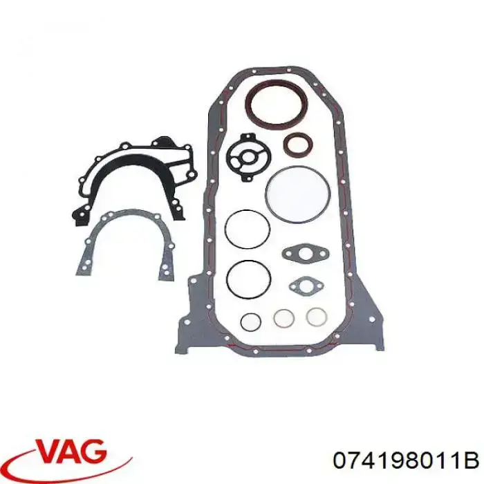 074198011B VAG комплект прокладок двигателя нижний