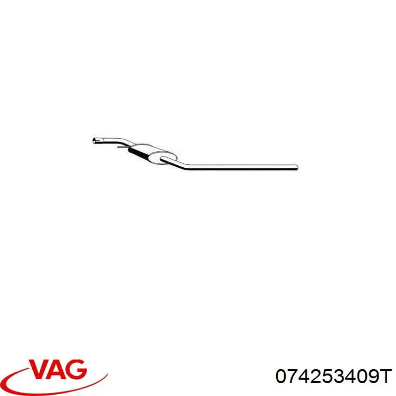 Центральная часть глушителя 074253409T VAG