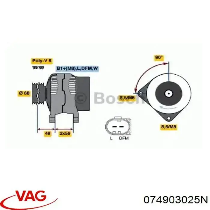 Купить 074903025N VAG Генератор