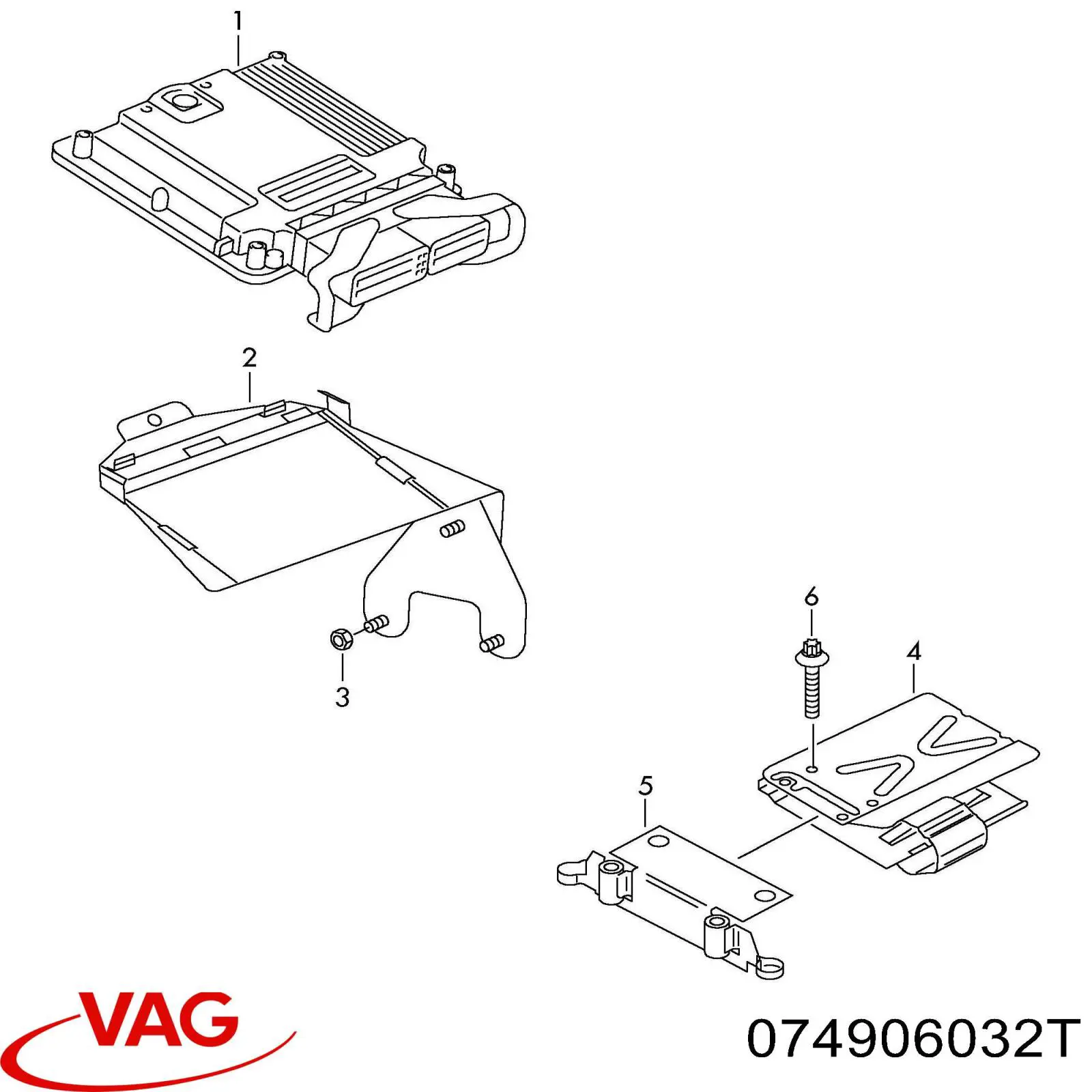 074906032T VAG Мозги двигателя
