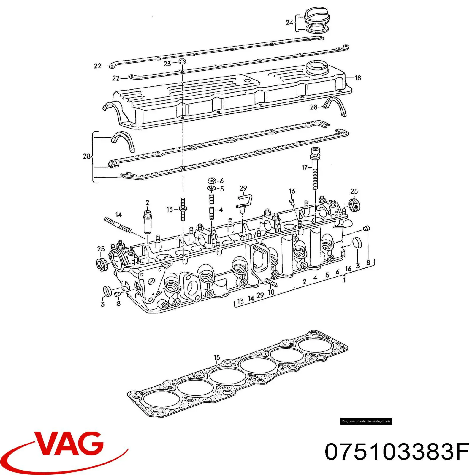 Купить 075103383F VAG Прокладка ГБЦ