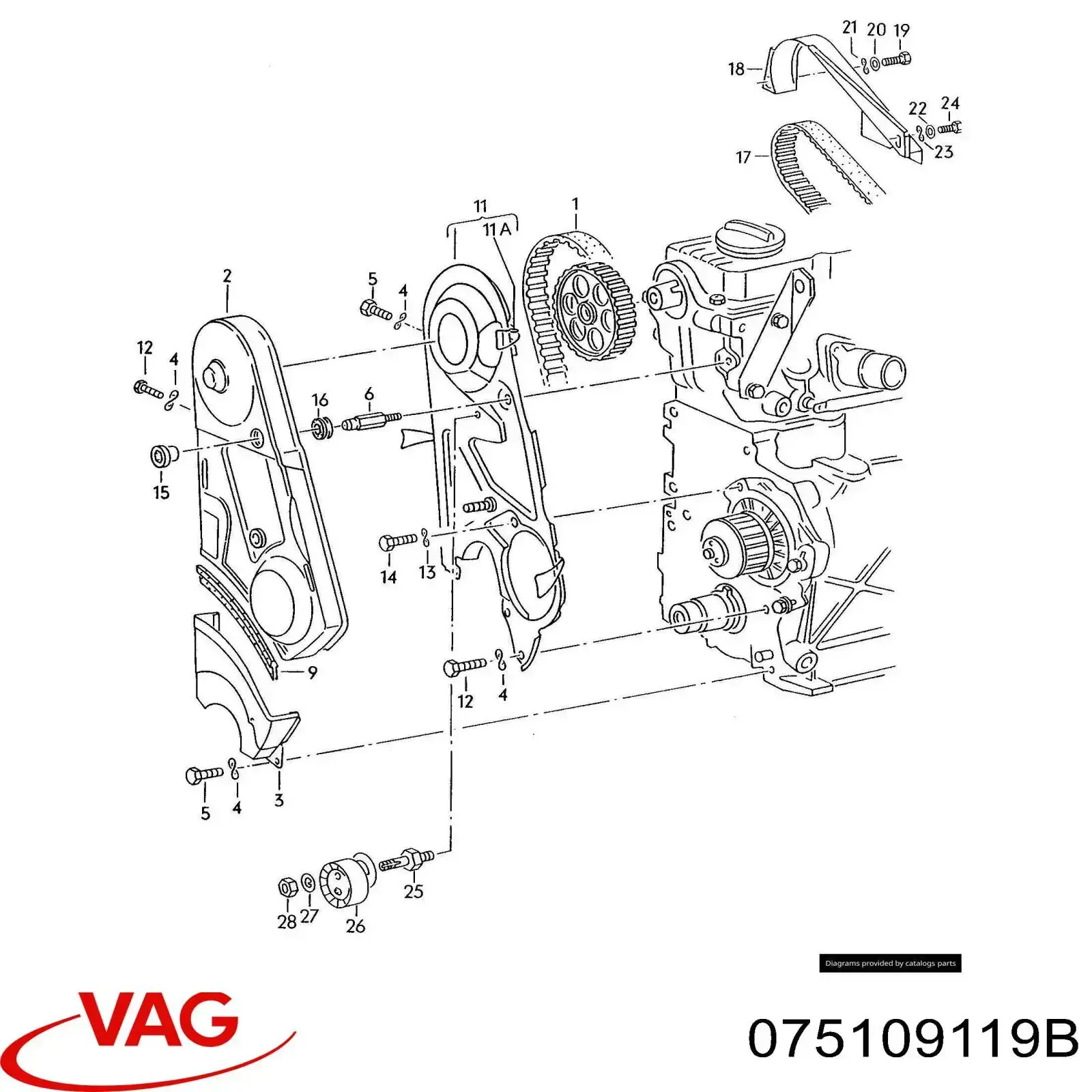 Зубчатый ремень VAG 075109119B цена, от 13.07 USD