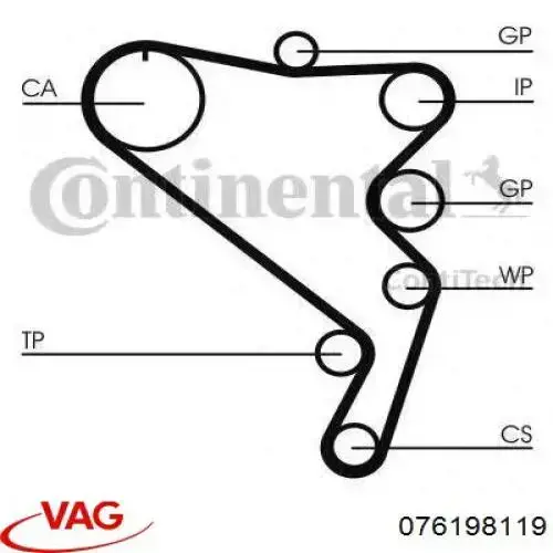 076198119 VAG Комплект ремня ГРМ