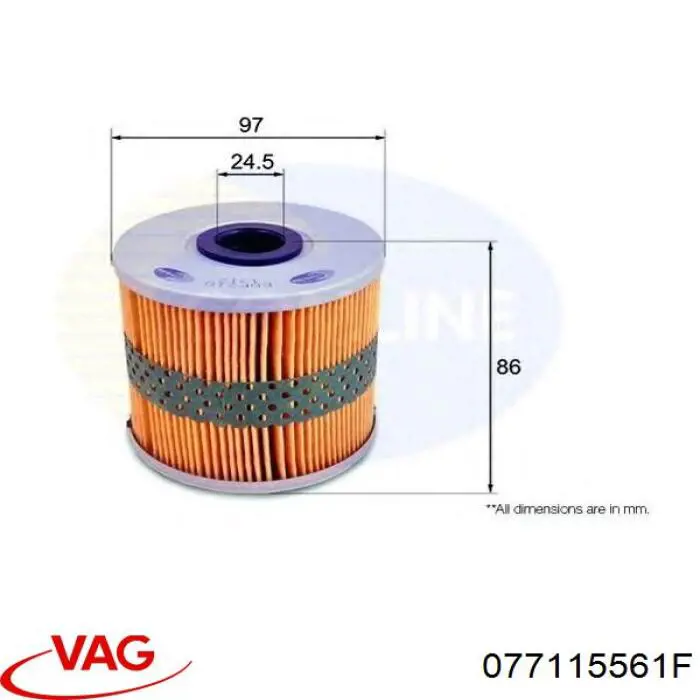 Масляный фильтр 077115561F VAG