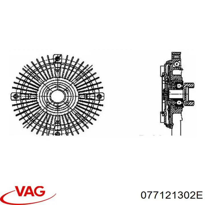 Вискомуфта вентилятора 077121302E VAG