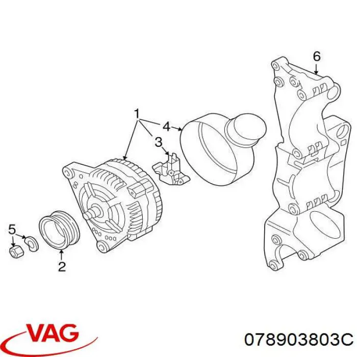 Купить 078903803C VAG Реле регулятор напряжения генератора