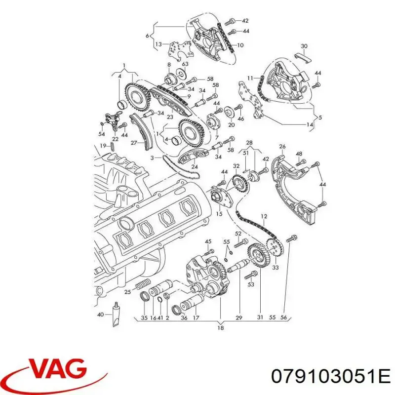 079103051E VAG сальник масляного насоса двигателя