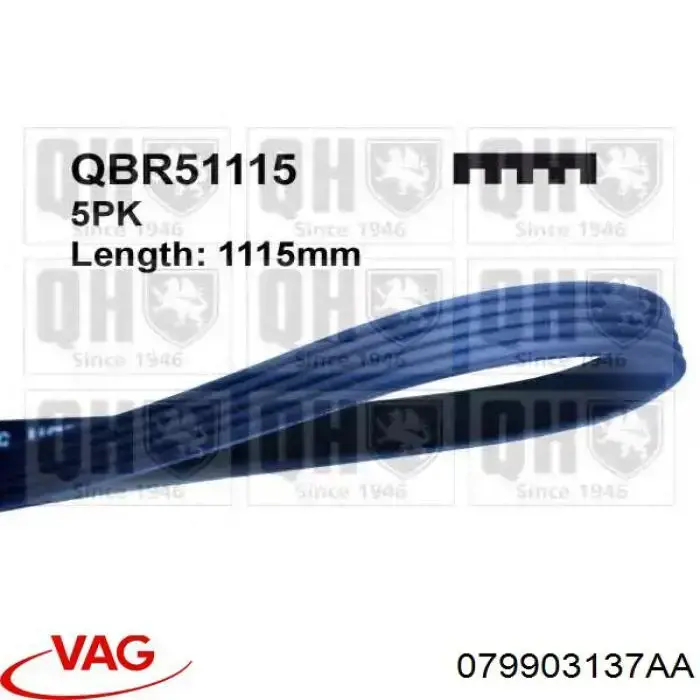 Ремень генератора 079903137AA VAG