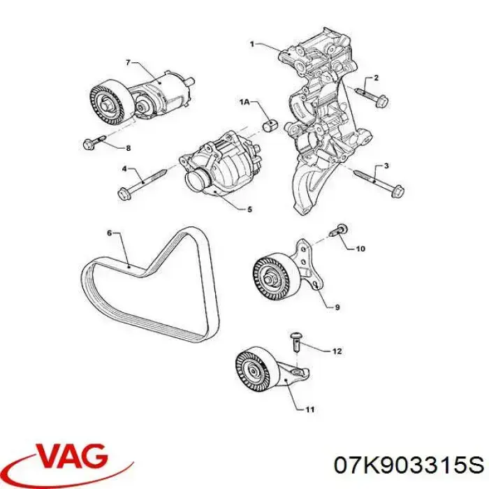 Купить 07K903315S VAG Ремень генератора