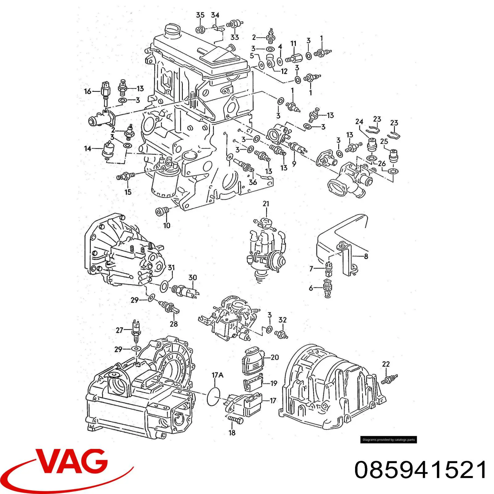 Купить 085941521 VAG Датчик света заднего хода