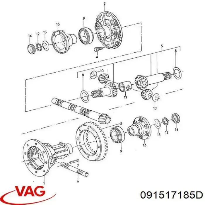 Купить 091517185D VAG Подшипник задней ступицы