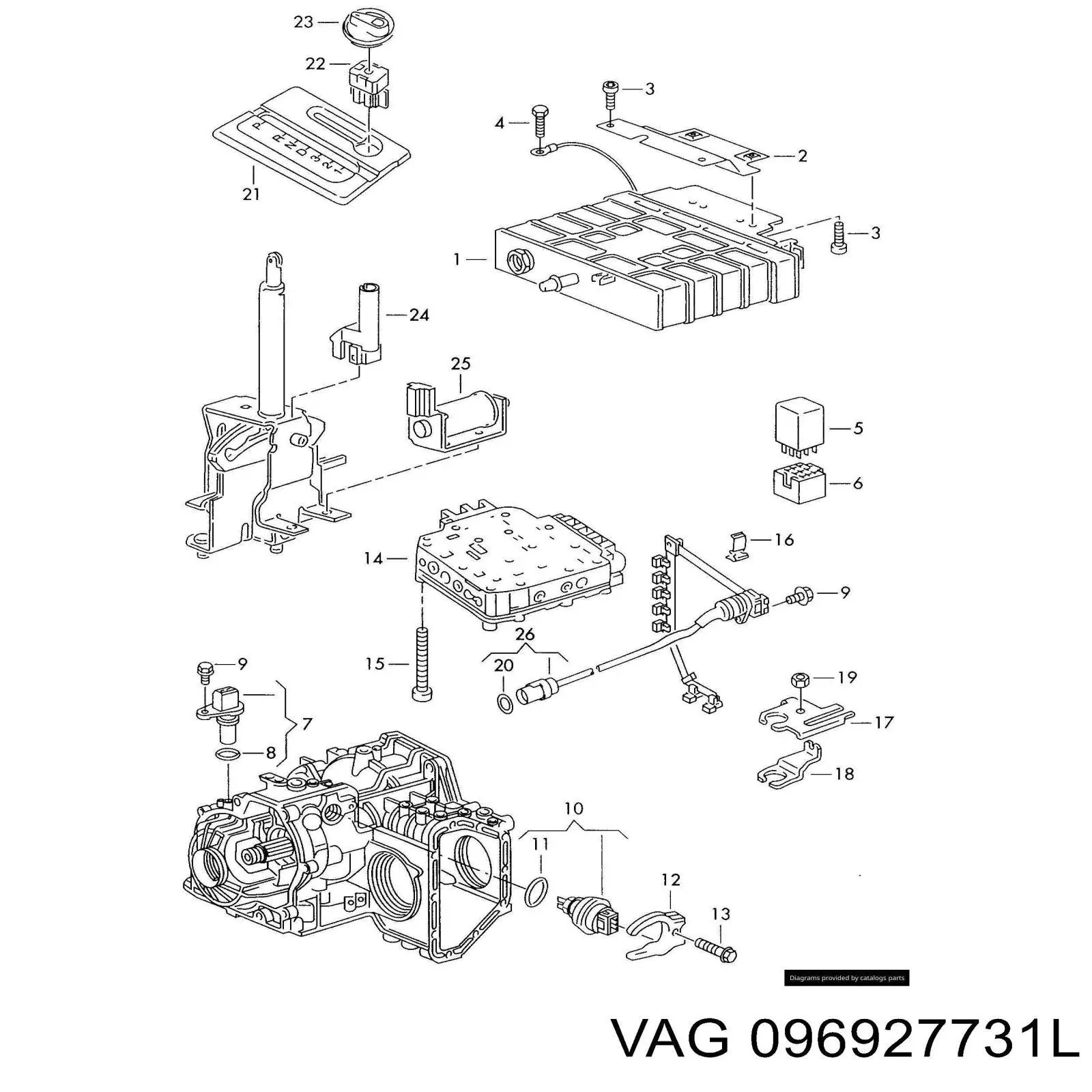 Модуль управления (ЭБУ) АКПП электронный на Volkswagen Passat B3, B4, 3A5, 351