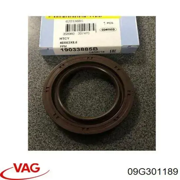 09G301189 VAG Anillo retén de semieje, eje delantero original y equivalente
