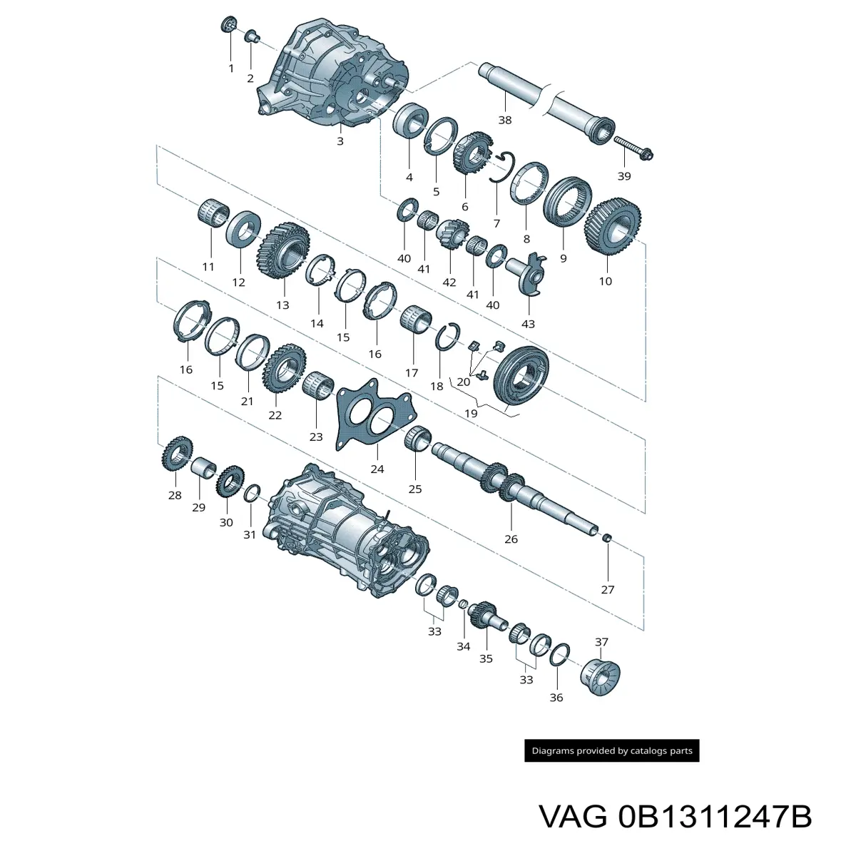 0B1311247B Porsche anel de sincronizador