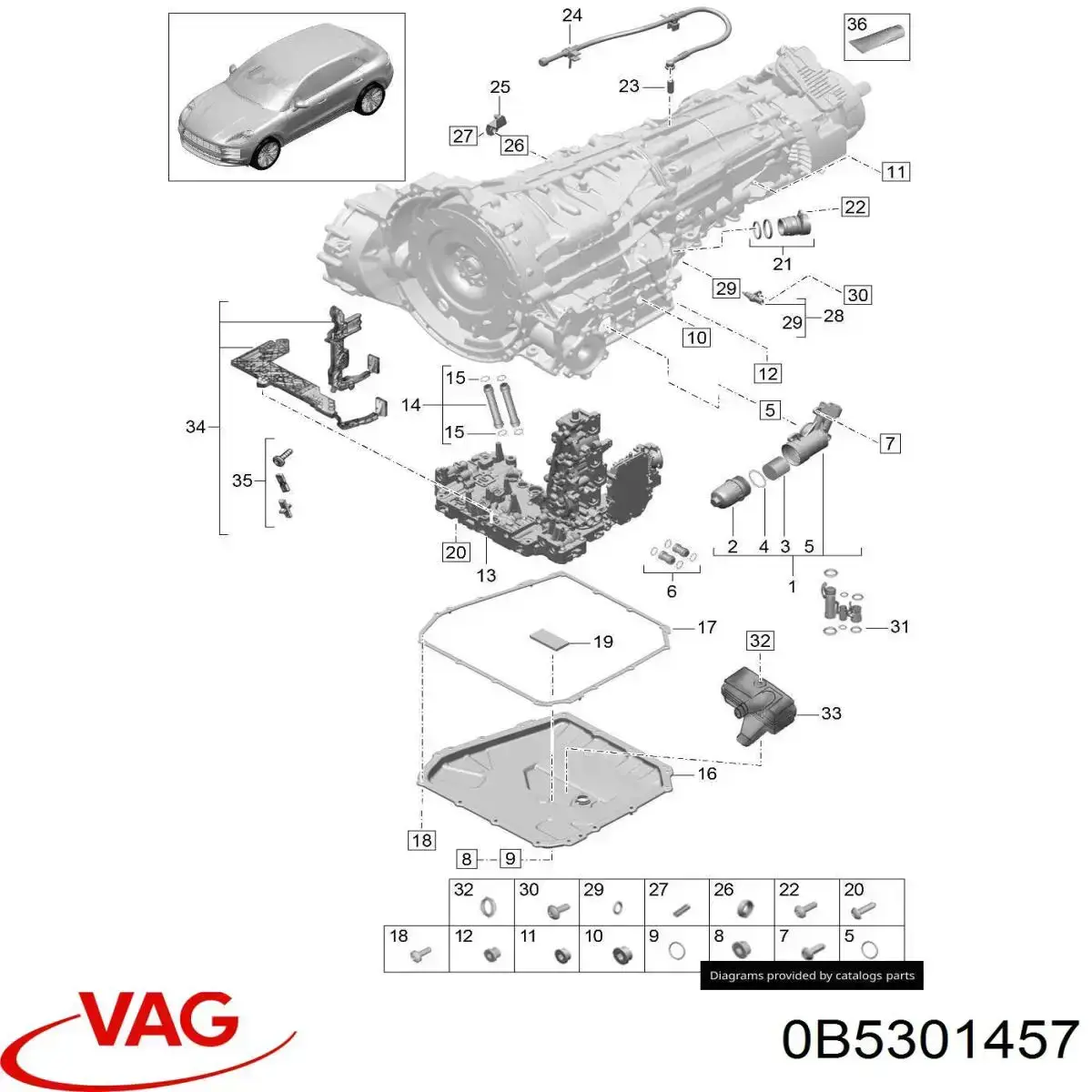 Сальник штока переключения коробки передач 0B5301457 VAG