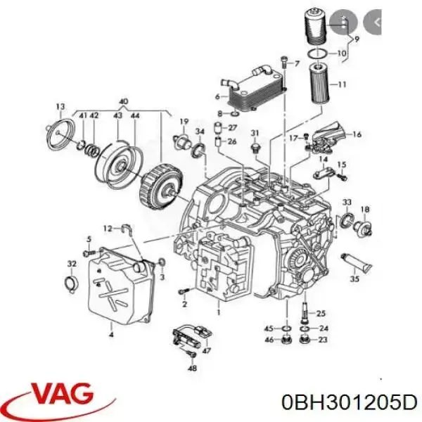 Передняя крышка сцепления (DSG) VAG 0BH301205C цена, от 47.55 USD