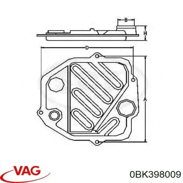 Фильтр коробки автомат VAG 0BK398009 цена, от 23.69 USD