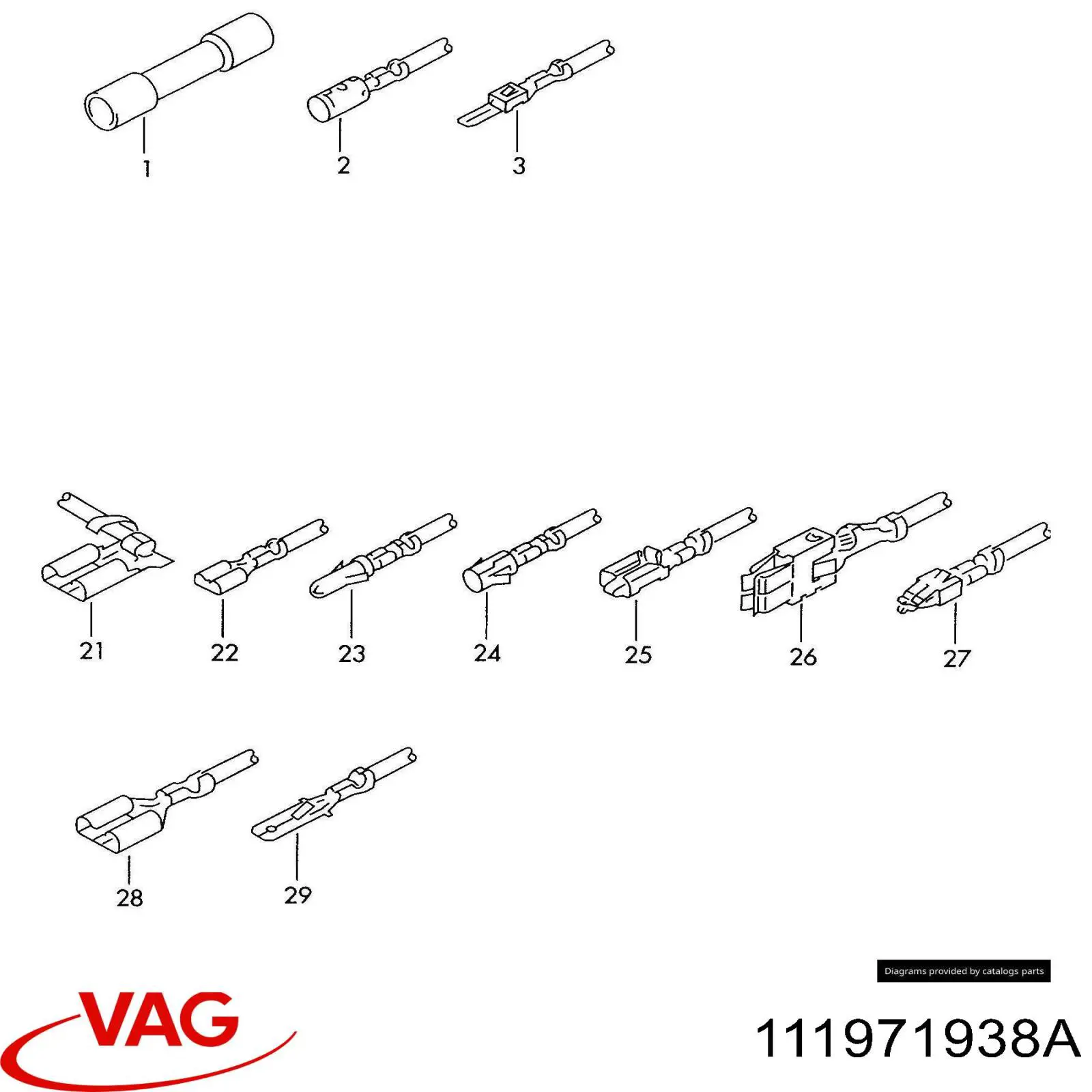 Пин (наконечник) провода VAG 111971938A цена, от 2.64 USD