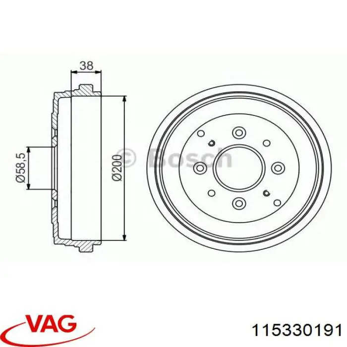 Тормозной барабан 115330191 VAG